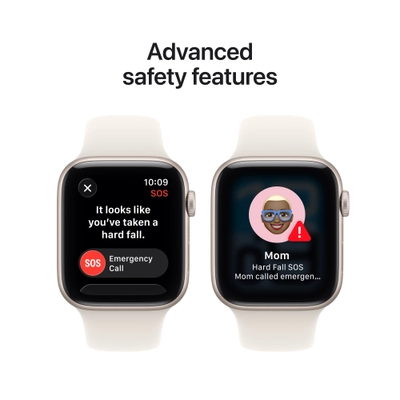 Apple Watch SE 3 GPS 44mm Starlight Aluminium Case with Starlight Sport Band, S/M
