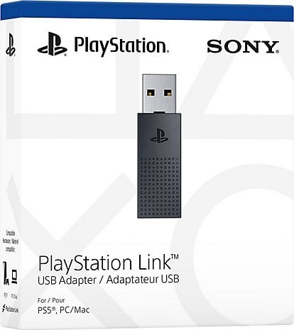 Adapter USB Sony PlayStation 5 Link, për kufje wireless PULSE, i zi argjendtë
