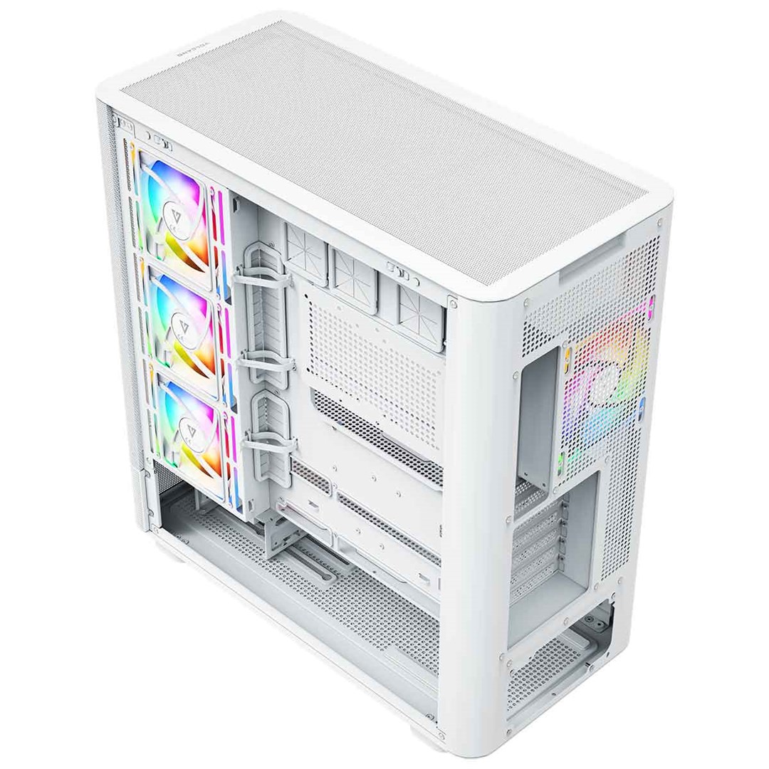 Kuti gaming MODECOM Volcano AQ500, MIDI Tower, ARGB, e bardhë