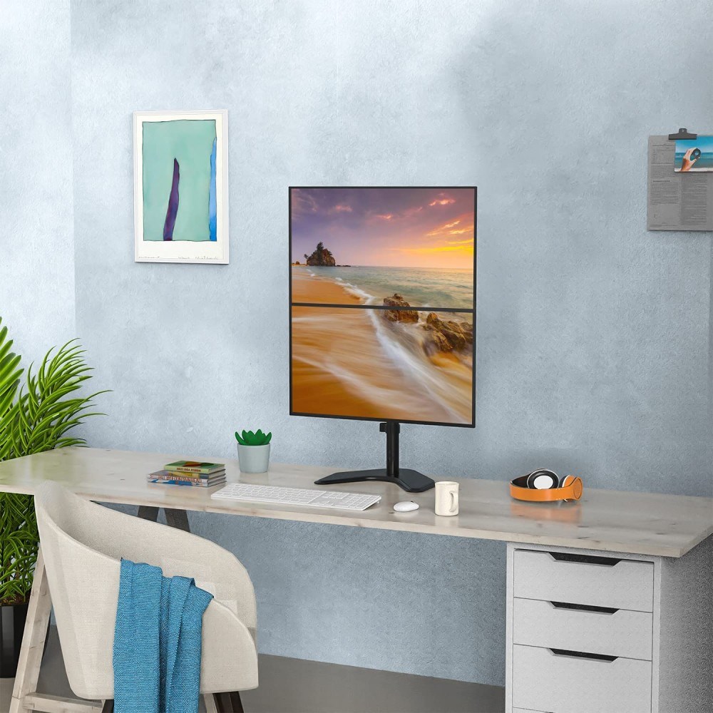 Mbajtëse tavoline për monitorë Techly ICA-LCD 2520V, për 2 monitorë 13"-27", VESA 75x75 100x100, e zezë