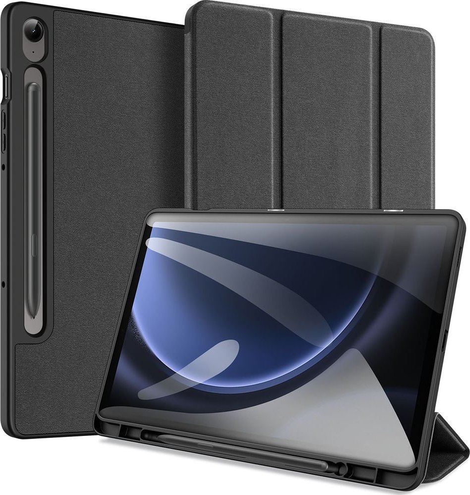 Kuti mbrojtëse Dux Ducis Domo për Samsung Galaxy Tab S9 FE, kapak palosës me stand, auto sleep wake, gri