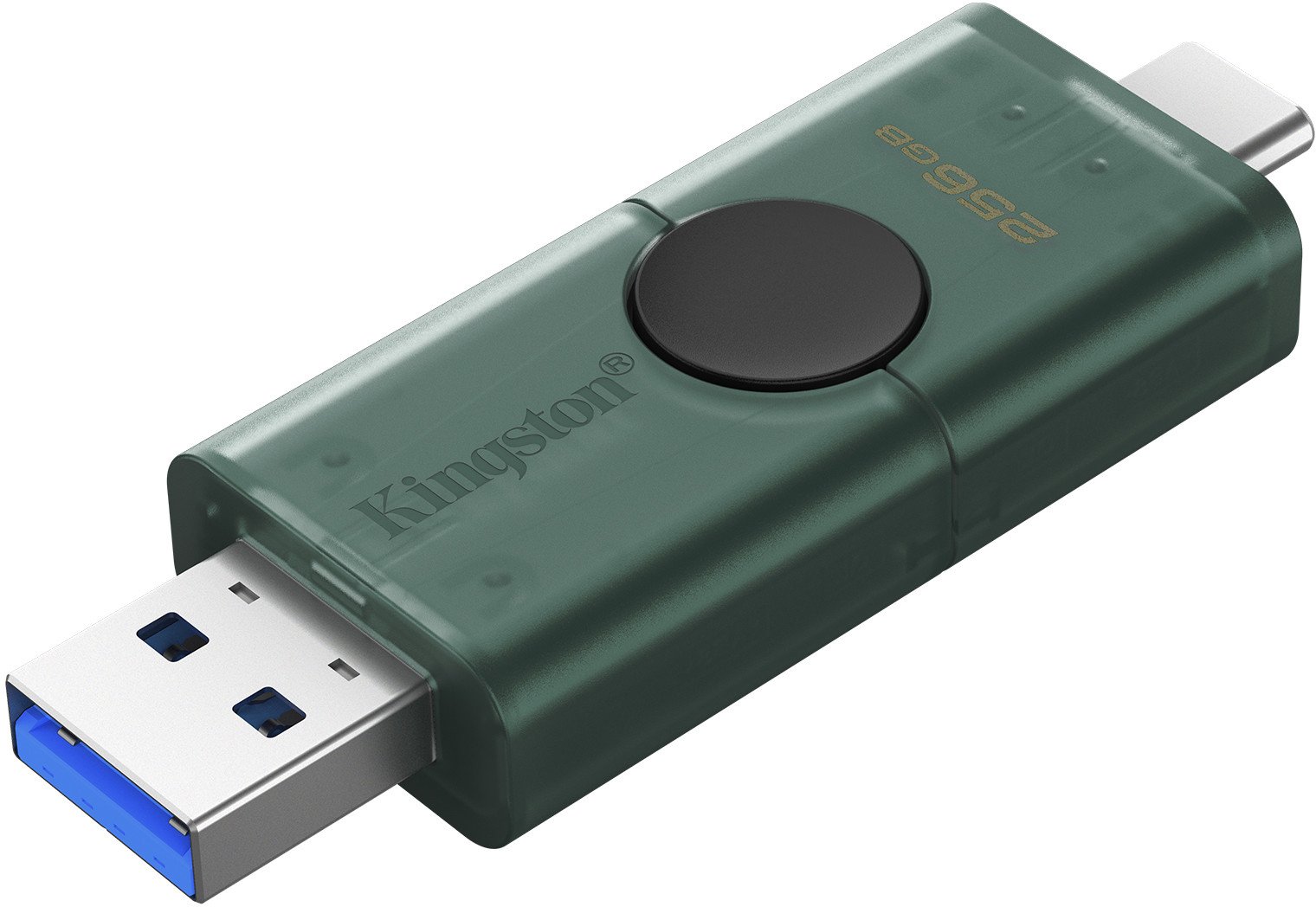 USB flash Kingston DataTraveler Duo, 256GB, USB 3.2 Type A dhe Type C, e zezë