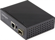Media konvertues industrial StarTech PoE+, 1x SFP në RJ45 Gigabit, 60W, kompakt