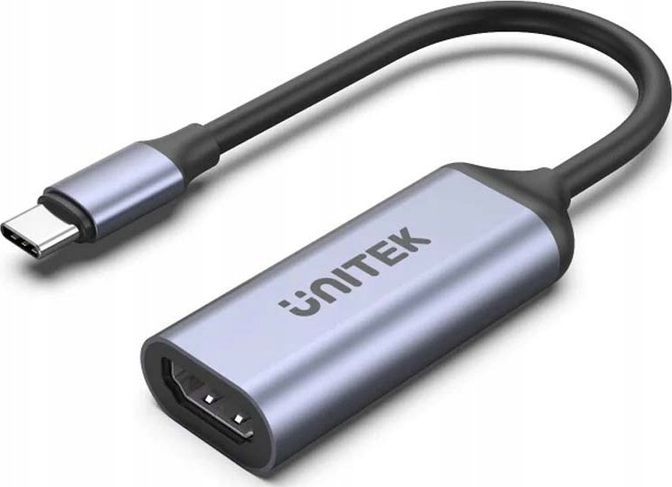 Adapter USB C Unitek V1416B, HDMI 2.1, 8K 120Hz, alumini gri