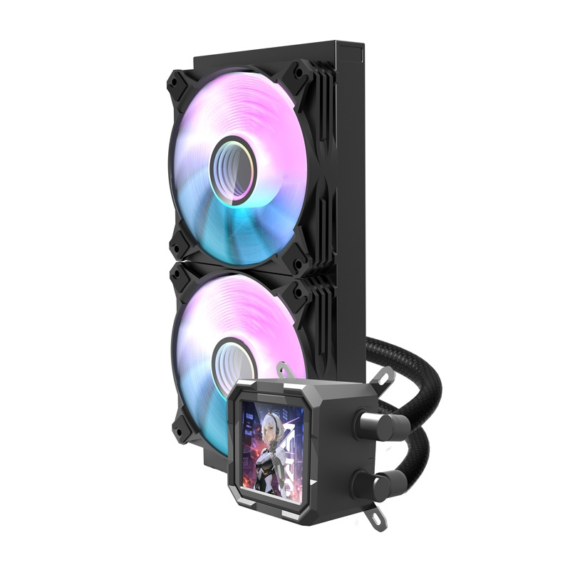 Ftohës uji për procesor DarkFlash DV240S, radiator 240mm, ARGB, i zi