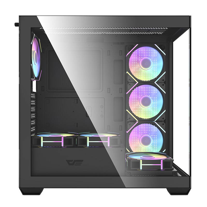 Kasa PC DarkFlash DS900, ATX MIDI Tower, 7 ventilatorë ARGB, e zezë