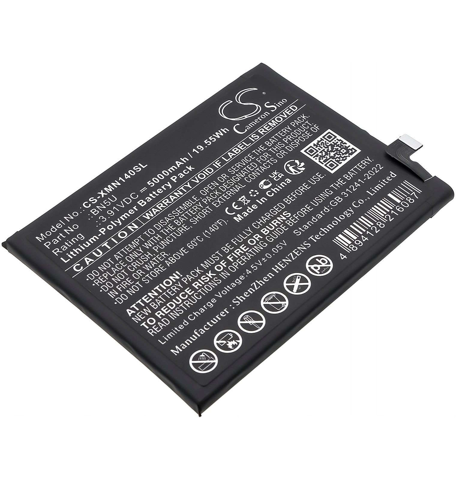 Bateri për telefon Cameron Sino CEL-CS-XMN140SL-2, 5000mAh, Li-Polymer, e zezë