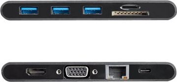 Adaptues multiport USB C StarTech.com, HDMI 4K VGA 1080p, 3x USB 3.0, PD 100W, gri