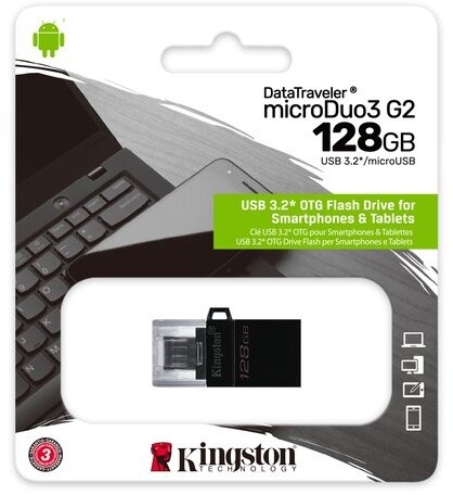 [OUTLET] USB Kingston DataTraveler microDuo 3 G2 - 128GB, i zi