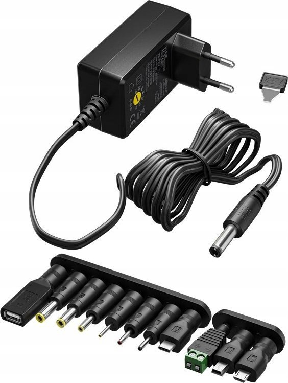 Karikues universal Goobay Universal Power Supply, 36W, dalje të rregullueshme, i zi