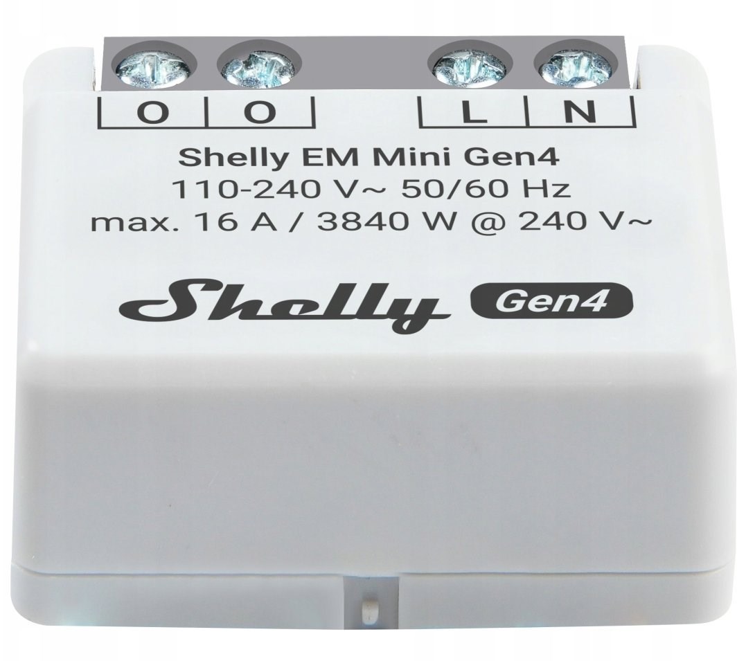 Modul matës energjie Shelly EM Mini Gen4, 110-240V, 16A, i bardhë