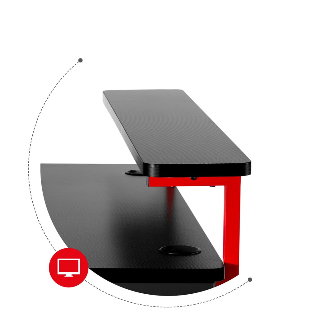 Tavolinë Gaming Huzaro Hero 5.0, 120 cm x 60 cm, e zezë/e kuqe