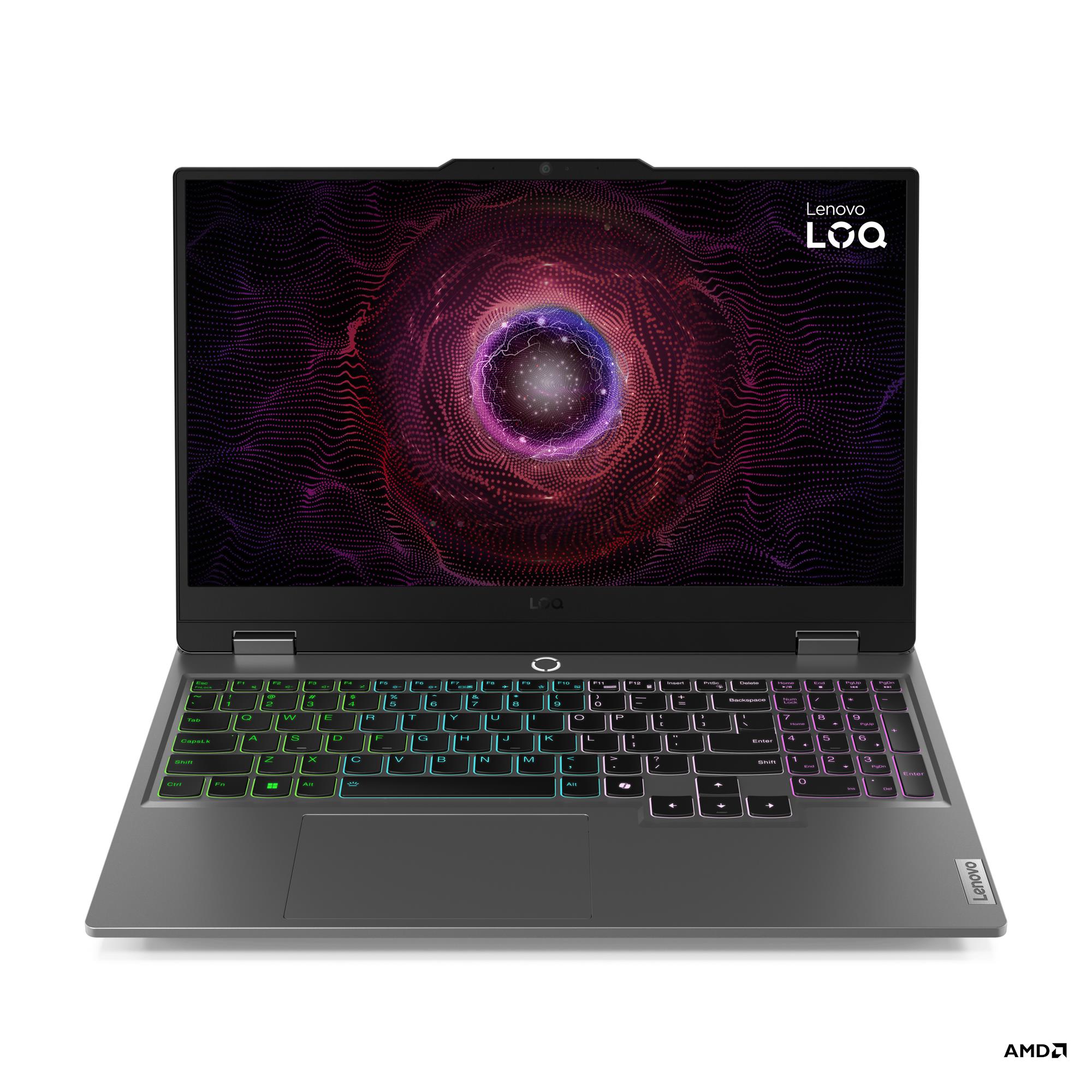 Laptop gaming Lenovo LOQ 15ARP9, Ryzen 7, RTX 4050, 15.6" 144Hz, gri Luna