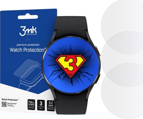 Xham mbrojtës 3MK Hybrid Glass për Galaxy Watch 4 44mm, 0.2mm, transparent