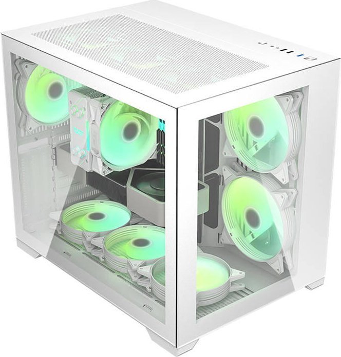 Kasë Darkflash C305, e bardhë, Midi Tower