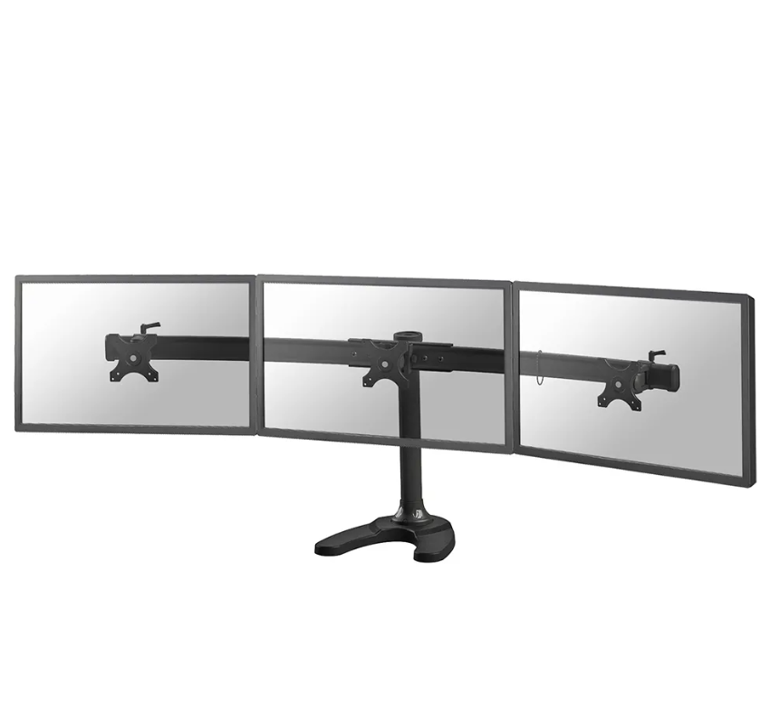 Qëndrim tavoline për monitorë Neomounts FPMA-D700DD3, për 3 monitorë 10"-27", VESA 75x75 100x100, i zi