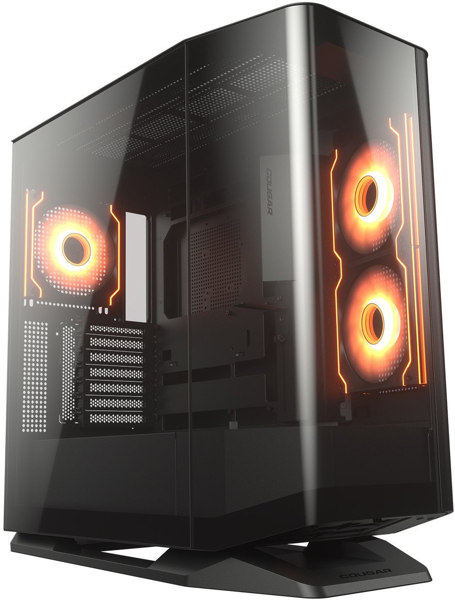 Kasje PC Cougar FV270 RGB Gaming Mid Tower, ATX E ATX Micro ATX Mini ITX, xham i lakuar i temperuar, e zezë