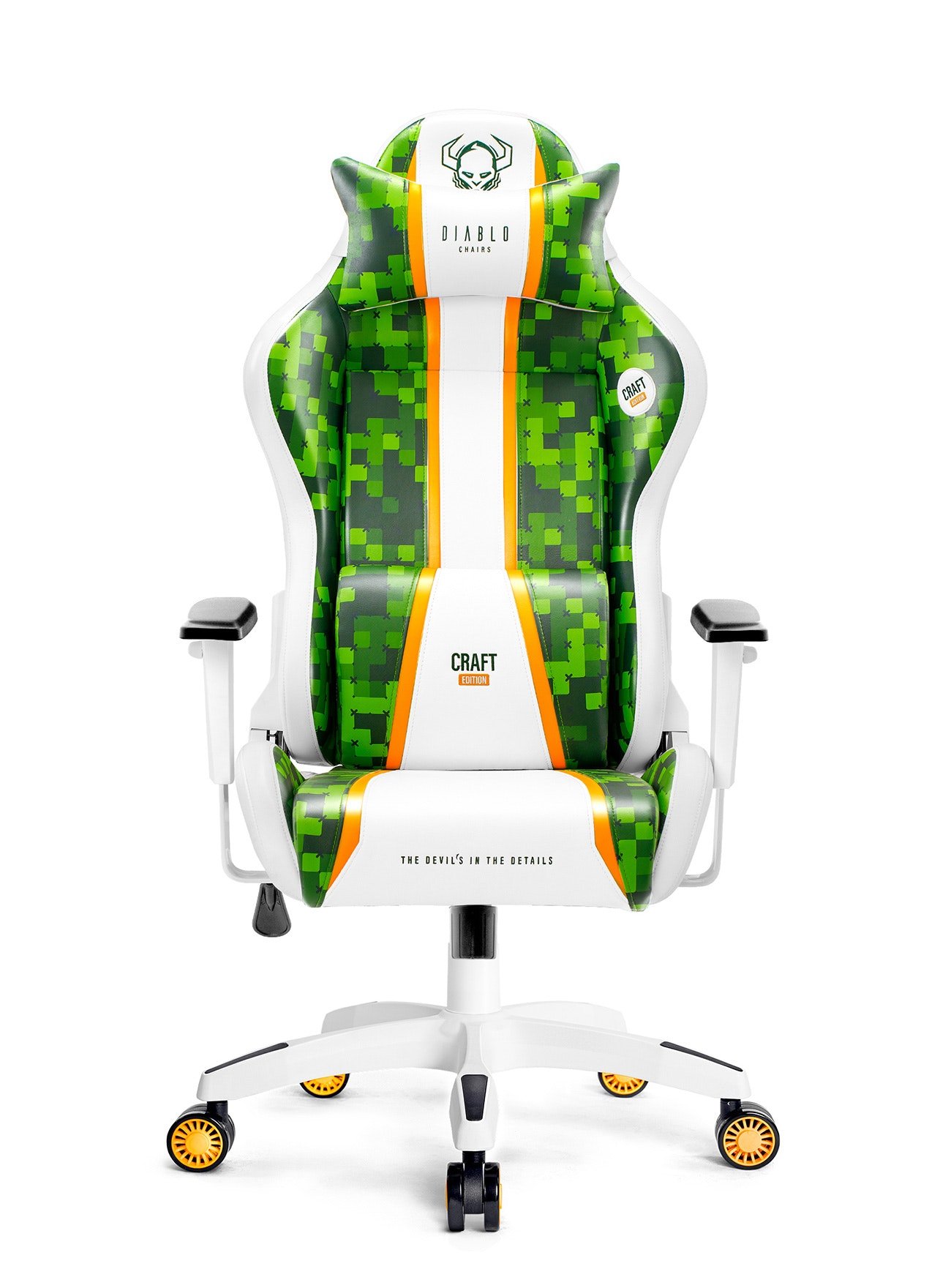 Karrige gaming Diablo Chairs X-One 2.0 Craft Edition, përmasa normale, lëkurë ekologjike, e zezë