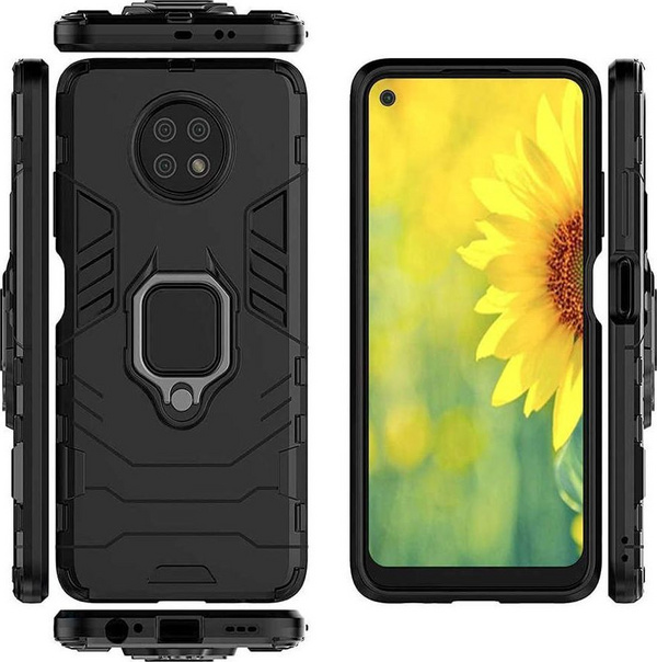 Mbrojtëse Alogy Stand Ring Armor për Xiaomi Redmi Note 9T / 9T 5G, e zezë