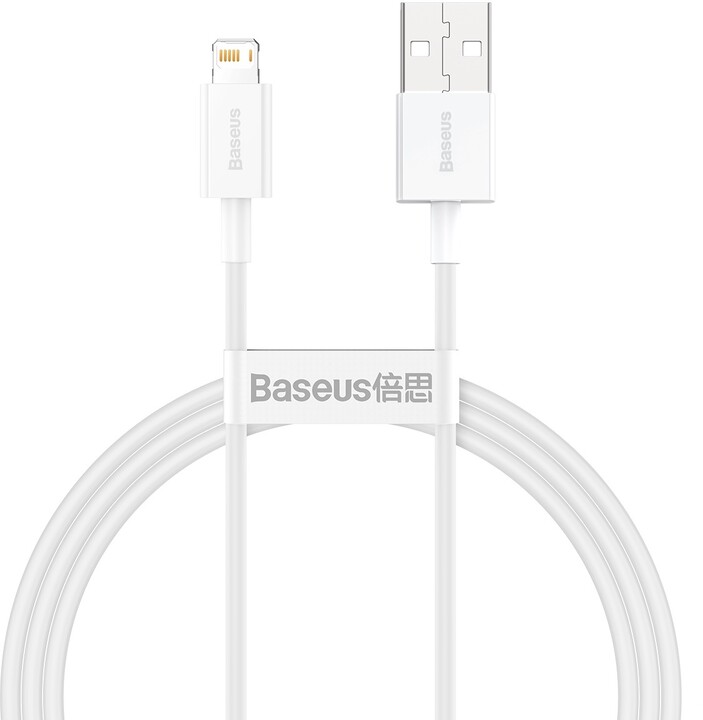 Kabllo BASEUS Superior Series USB-A - Lightning, 2.4A, 1m, e bardhë