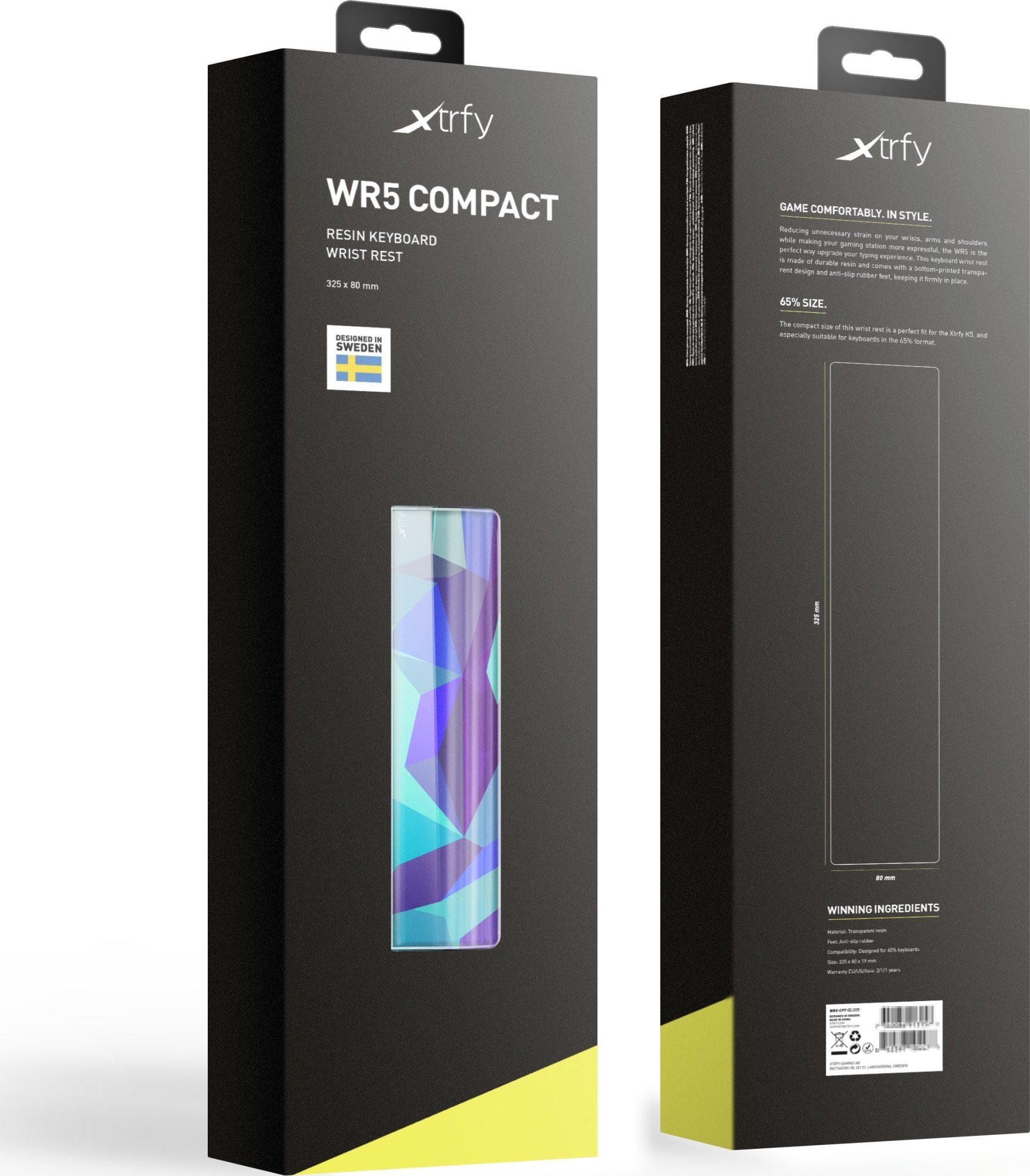 Mbështetëse kyçesh CHERRY XTRFY WR5 Compact Litus, madhësi 65%, resin transparent