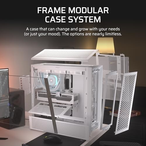 Kase PC CORSAIR FRAME 4000D RS ATX Mid Tower, 3 ventilatorë PWM, e bardhë