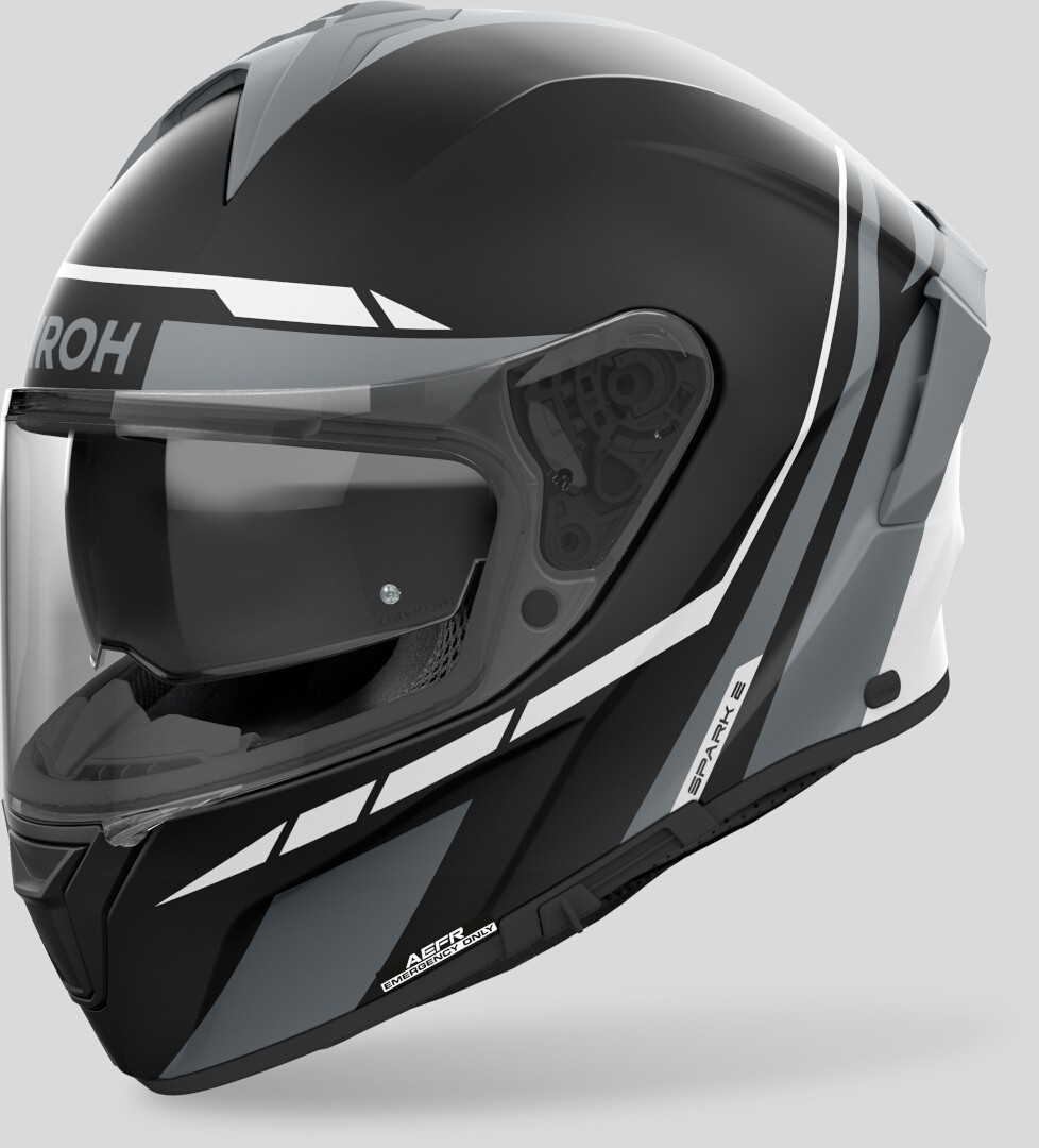 Kaskë moto Airoh Spark 2 Spinner, madhësia L, e zezë gri e bardhë