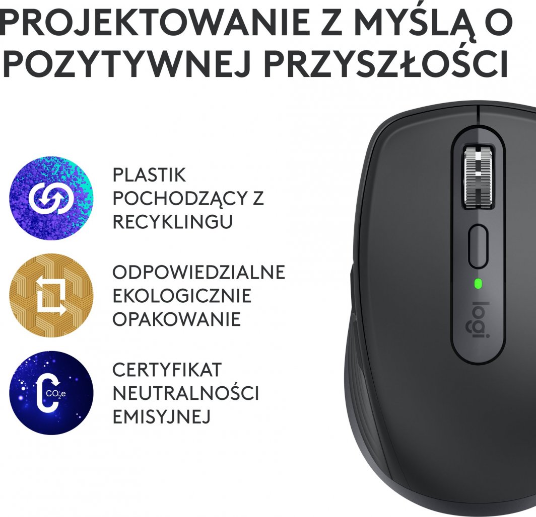 Maus Logitech MX, Bluetooth, USB, USB-C, i hirt
