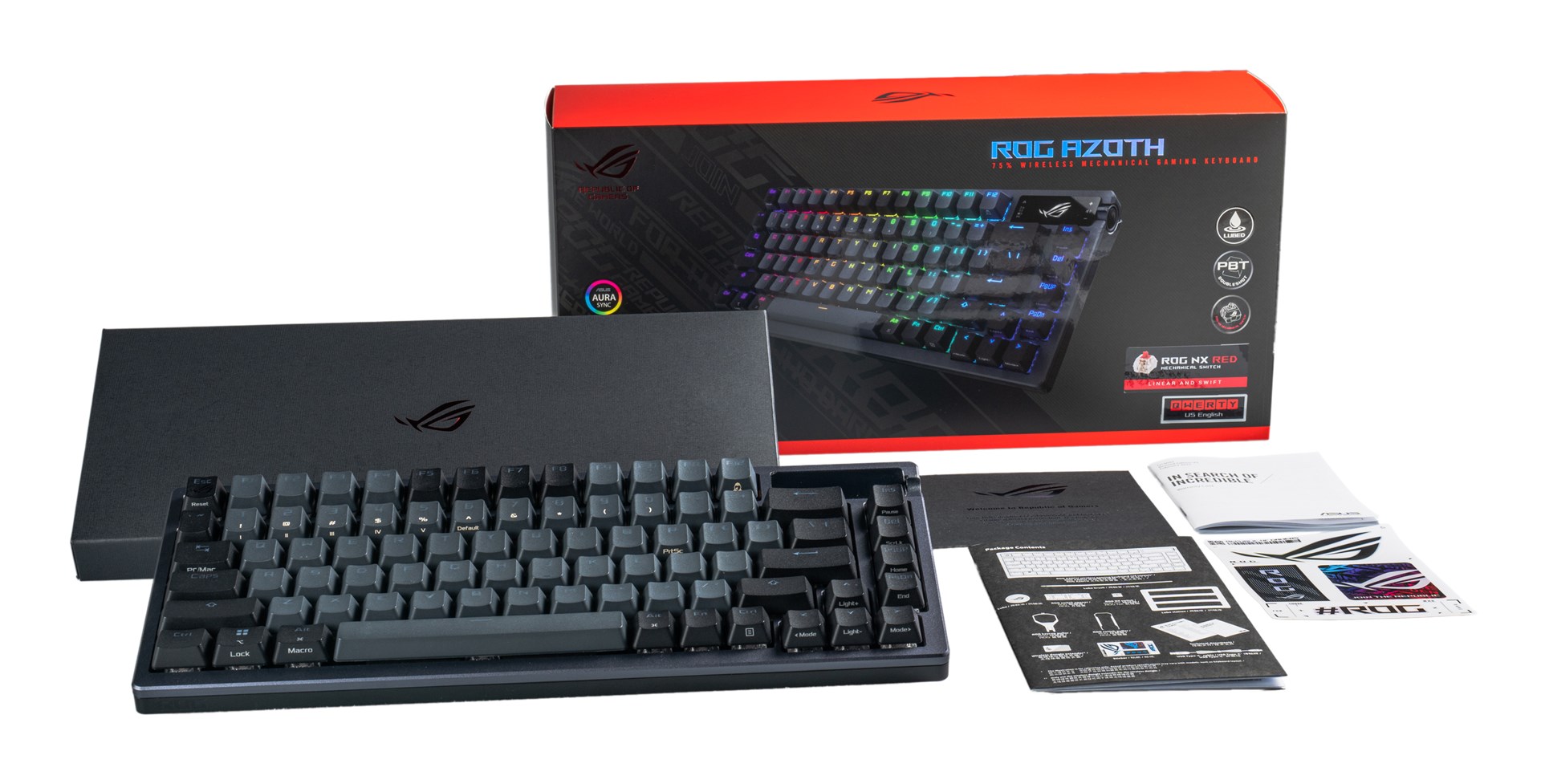 Tastierë ASUS ROG Azoth, Wireless, 75%, RGB, e zezë