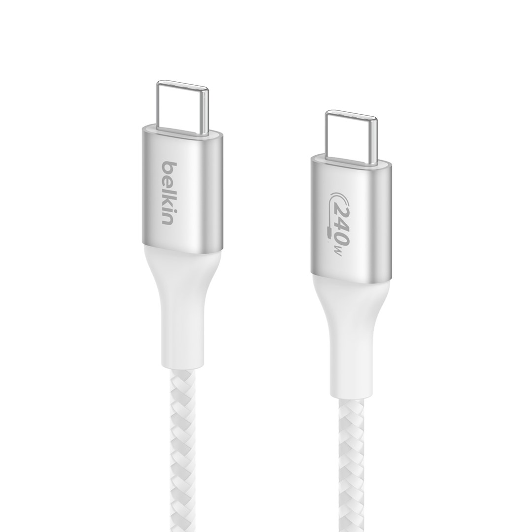 Kabllo USB-C Belkin BoostCharge, 240W, 6.6', e bardhë