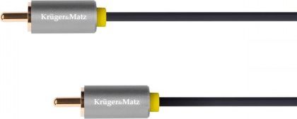 Kabllo audio video Kruger&amp;Matz KM1200, RCA në RCA, 0.5m, gri