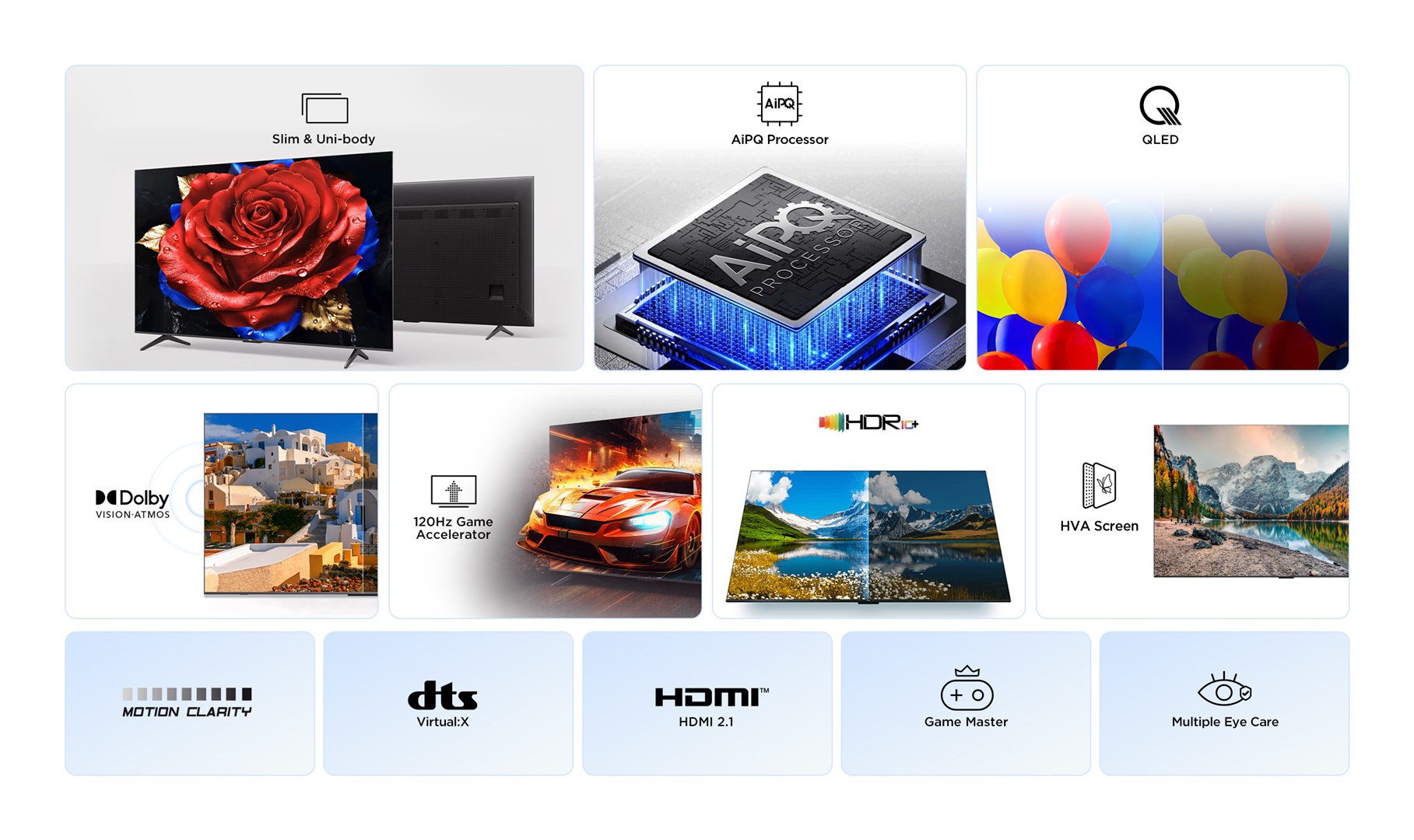 Televizor TCL 65P7K QLED, 65", Google TV, 4K, i zi