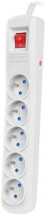 Kabllo vazhduese Armac ARC5, 5x priza, FR, çelës, 3 m, e hirtë