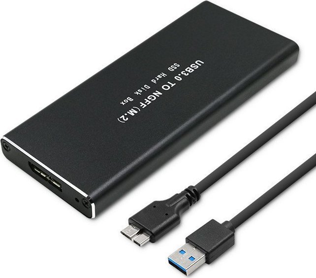 Kuti eksternale për SSD M.2 SATA QOLTEC 51854, NGFF, e zezë