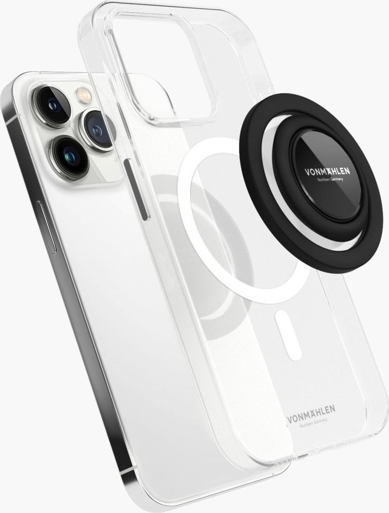 Mbajtës magnetik për smartphone VONMÄHLEN Backflip Mag, me unazë gishti, kompatibil me MagSafe, i zi