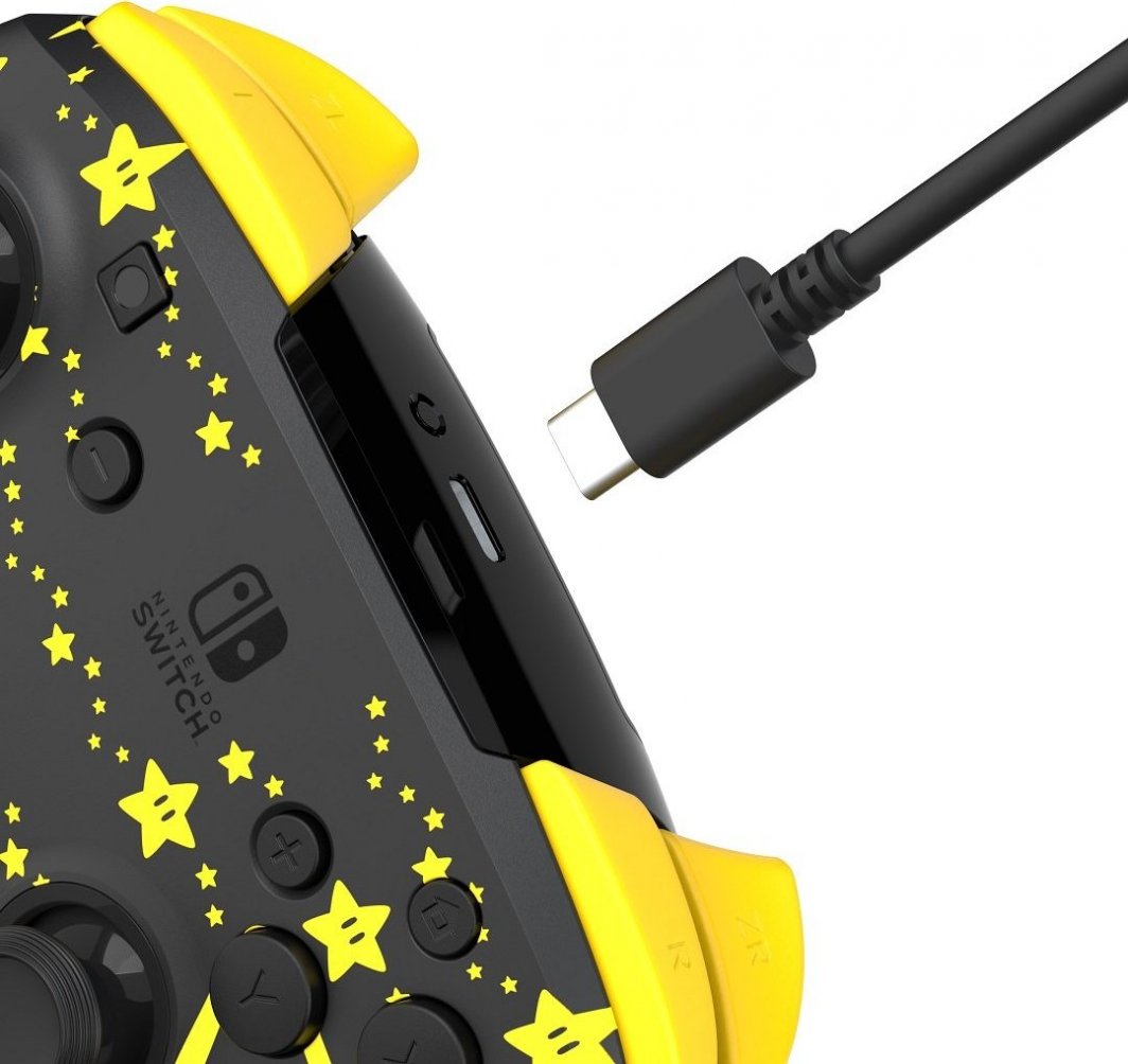 Kontroller PDP Rematch Super Stars Glow, wireless, i zi / i verdhë