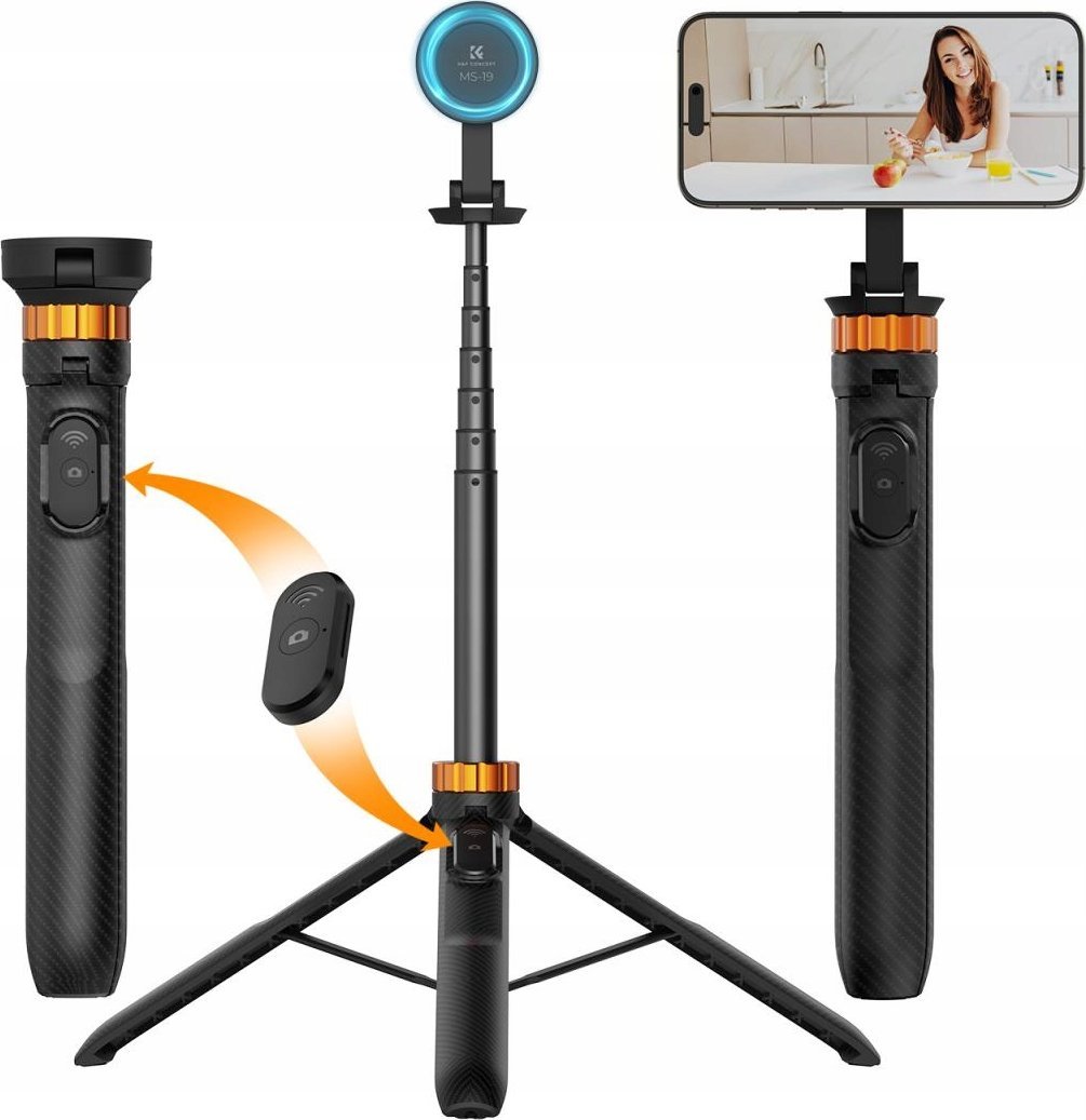 Selfie stick tripod K&amp;F Concept KF09.139, 162cm, MagSafe, i zi