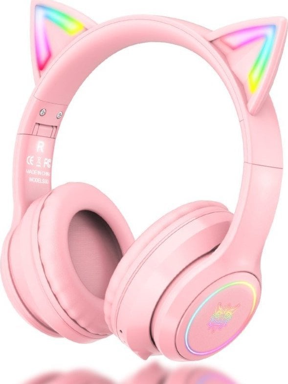 Kufje gaming ONIKUMA Cat Ear, Bluetooth, anulim zhurme, rozë