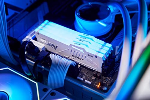 Memorie RAM Kingston FURY Beast RGB, 32GB DDR5, 6400MHz, e bardhë