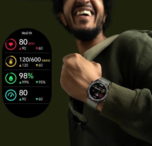 Smartwatch Gravity GT13, ekran inteligjent, monitorim aktiviteti, i zi