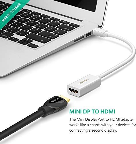 Adapter video Ugreen, Mini DisplayPort në HDMI, 1080p, i bardhë