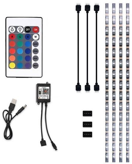 Shirit Solight LED WIFI smart RGB për TV, 4x50cm, USB
