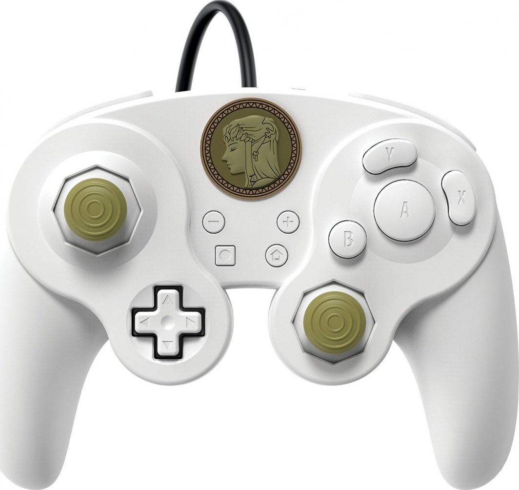 Kontroller PDP Fight Pro Super Smash Bros Zelda, me kabllo, i bardhë