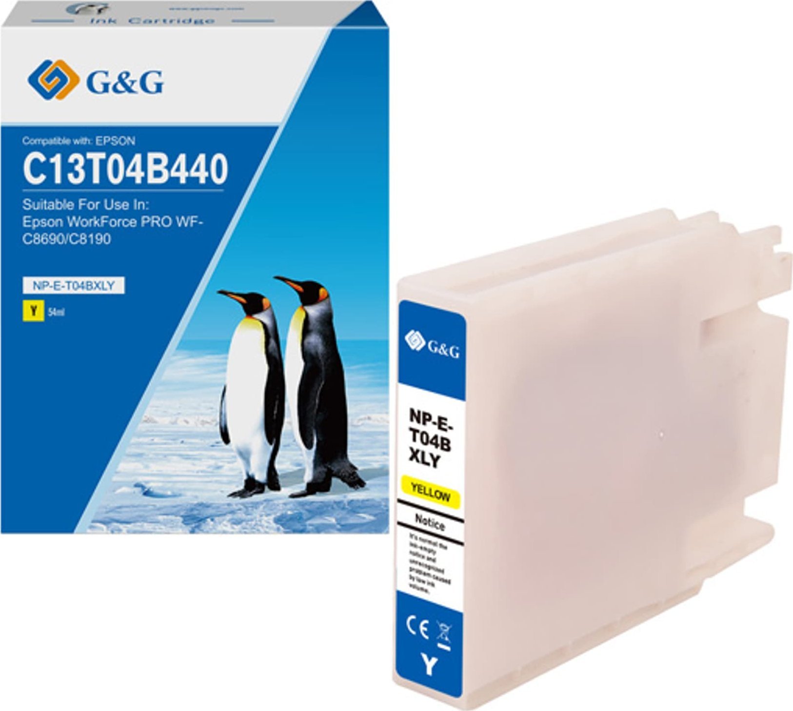 Kartuçë boje G&amp;G Compatible Epson C13T04B440, e verdhë