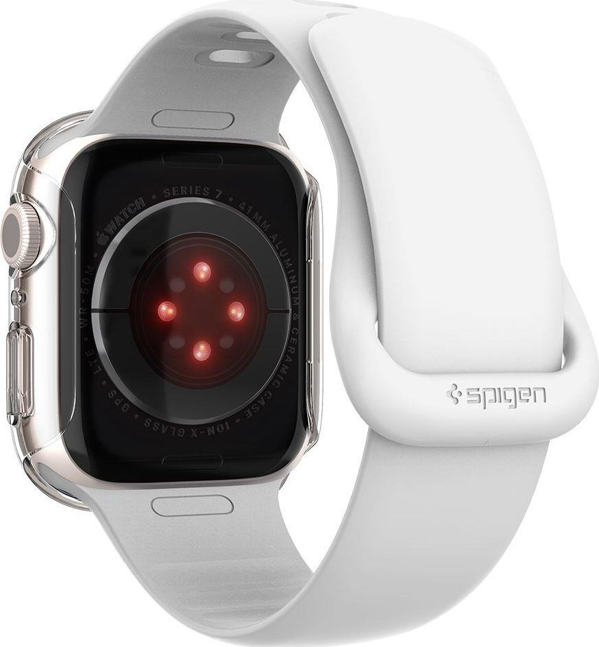 Mbulesë mbrojtëse Spigen Thin Fit për Apple Watch 7 41mm, polikarbonat, transparente