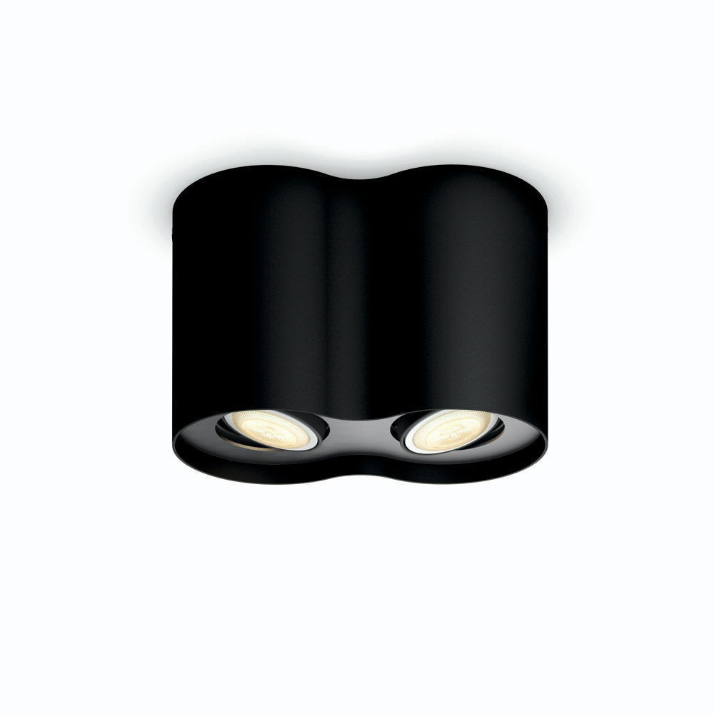 Spot tavani Philips Hue Pillar White Ambiance, LED GU10 dublë, Bluetooth, i zi