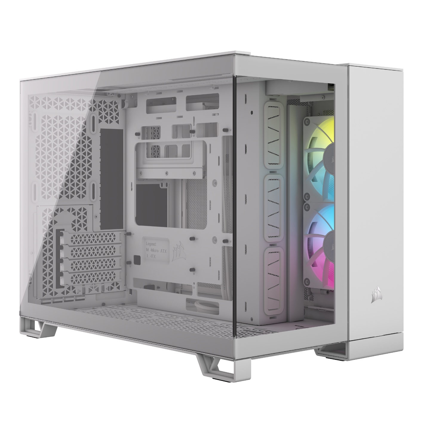 Kasa PC CORSAIR iCUE LINK 2500X RGB, Micro ATX, xham i temperuar, e bardhë