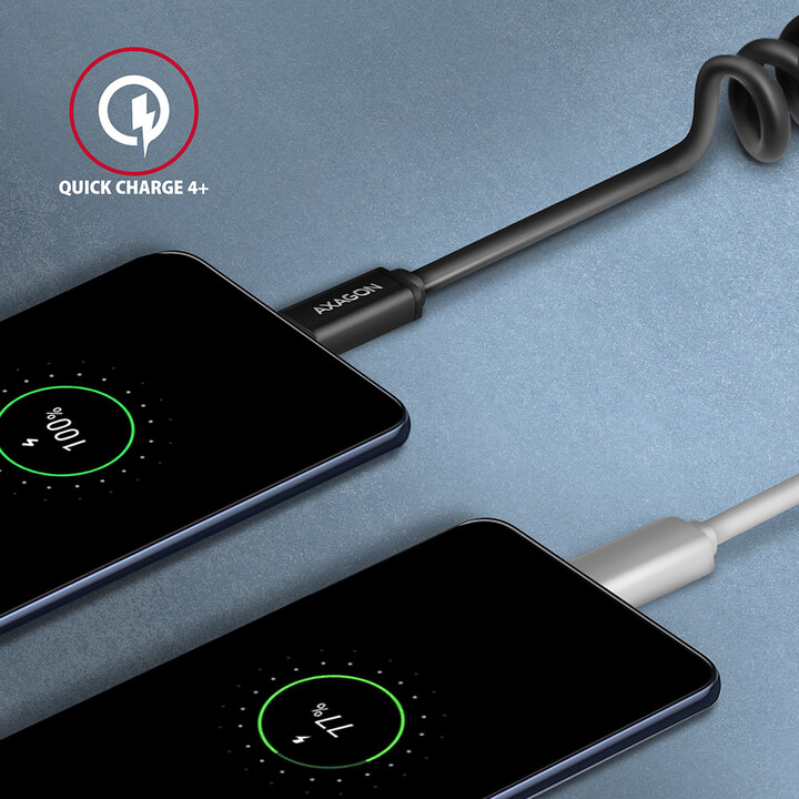 Kabllo AXAGON USB-C - USB-C TWISTER USB2.0, 3A, 0.6m, e zezë