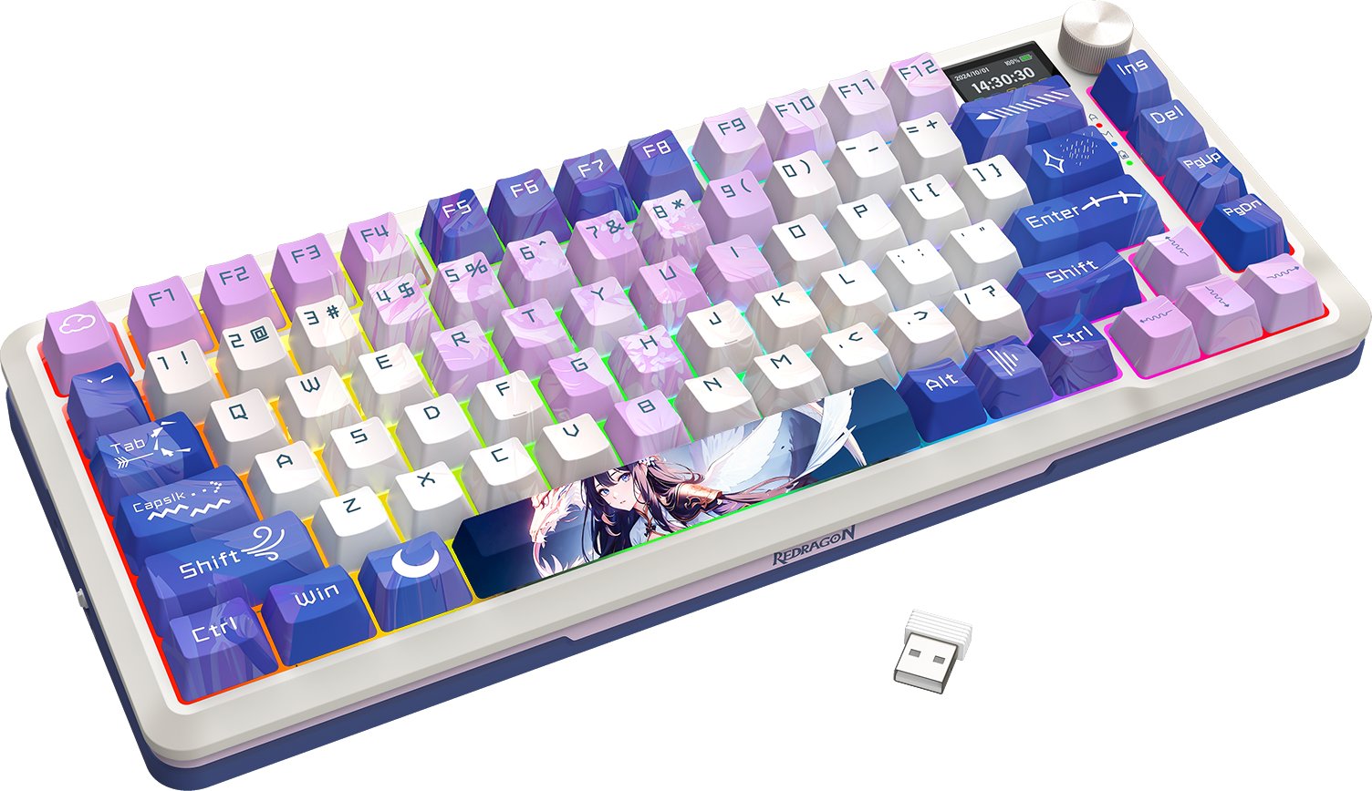 Tastierë mekanike Redragon K708AK RGB Pro Leopard L, 75%, RGB, e zezë