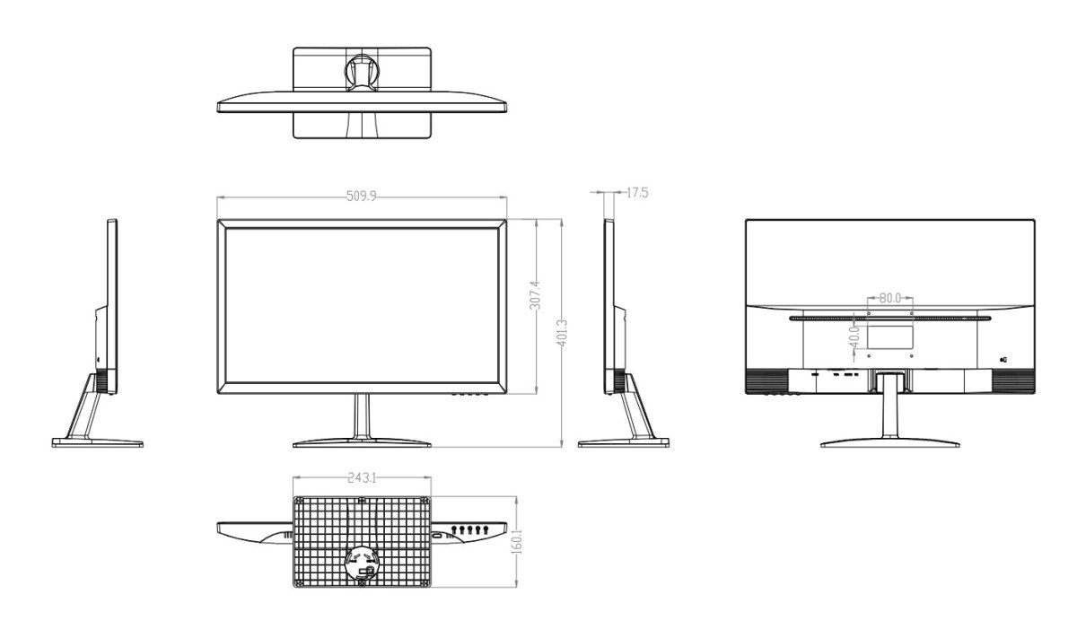 Monitor Dahua LM22-L200 computer, 22", 1920 x 1080, i zi